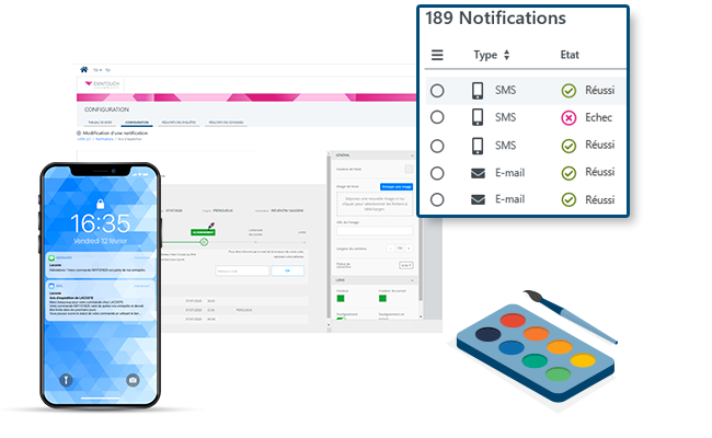 Exintouch personnaliser notifications